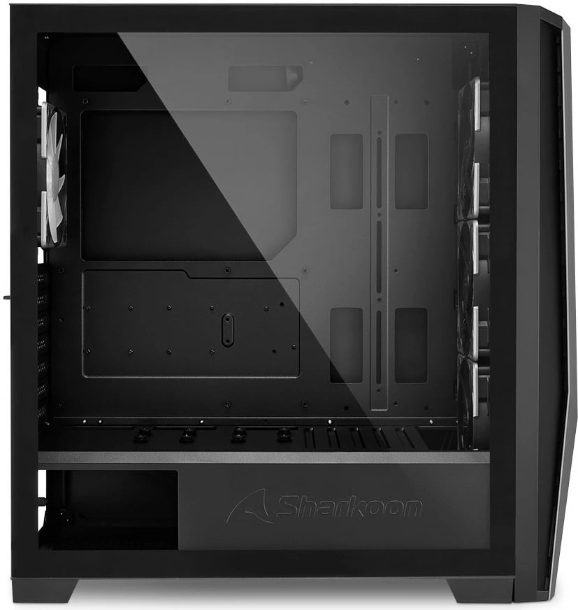 Kasë Sharkoon TG7M RGB midi, e zezë