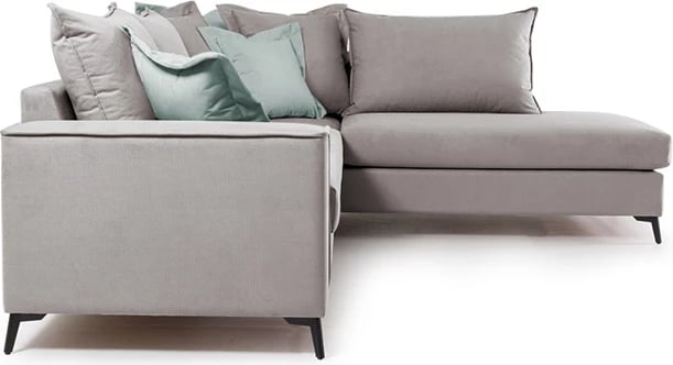 Divan qoshe Boston qoshe e majtë, pëlhurë, elephant-ciel, 290x235x95cm