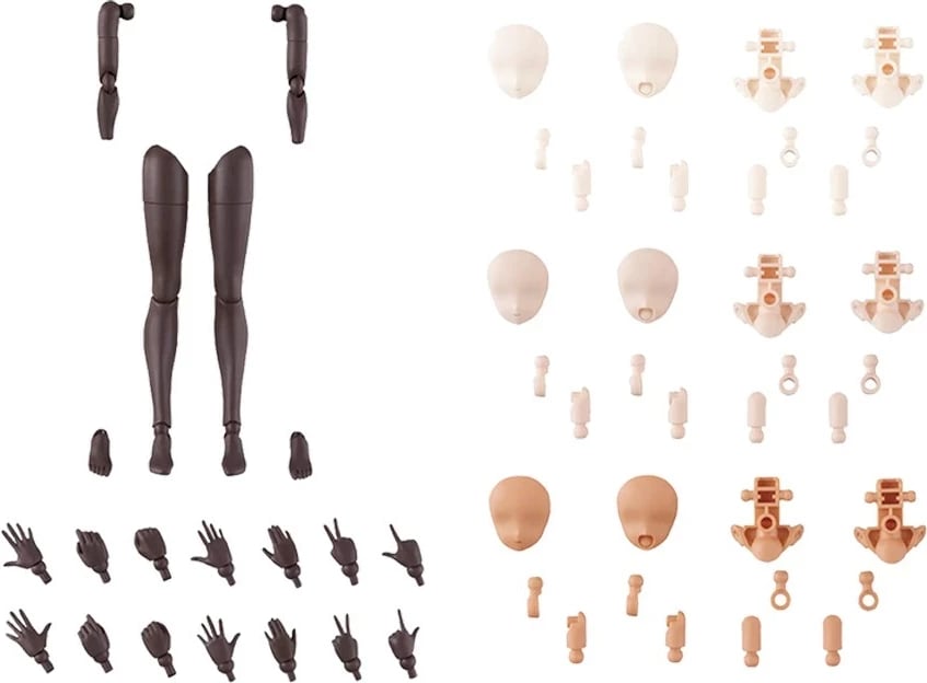 Set pjesë trupi për figura, Bandai 30MS Option Body Parts, krahë & këmbë, kafe