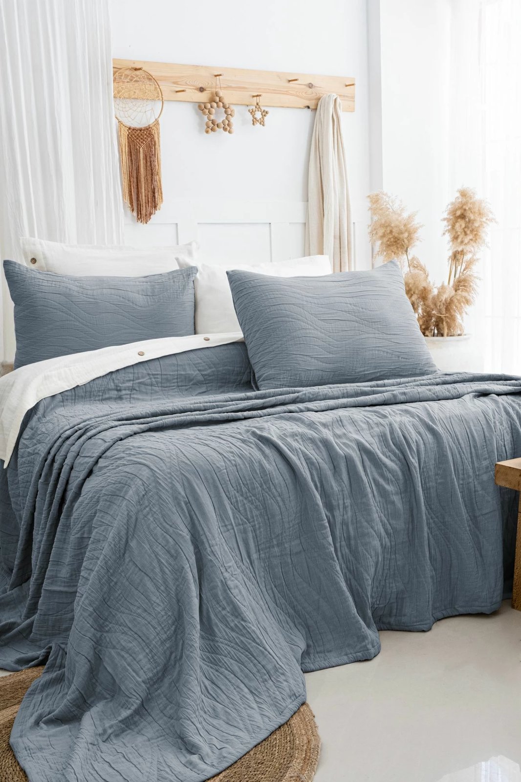 Set mbulesë dysheku dopio, Janna, ngjyrë kaltër