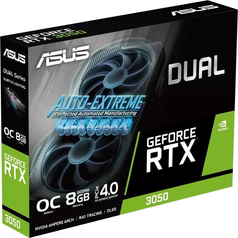 Kartelë grafike Asus GeForce RTX 3050 DUAL OC V2, 8GB GDDR6, PCI-E 4.0, e zezë