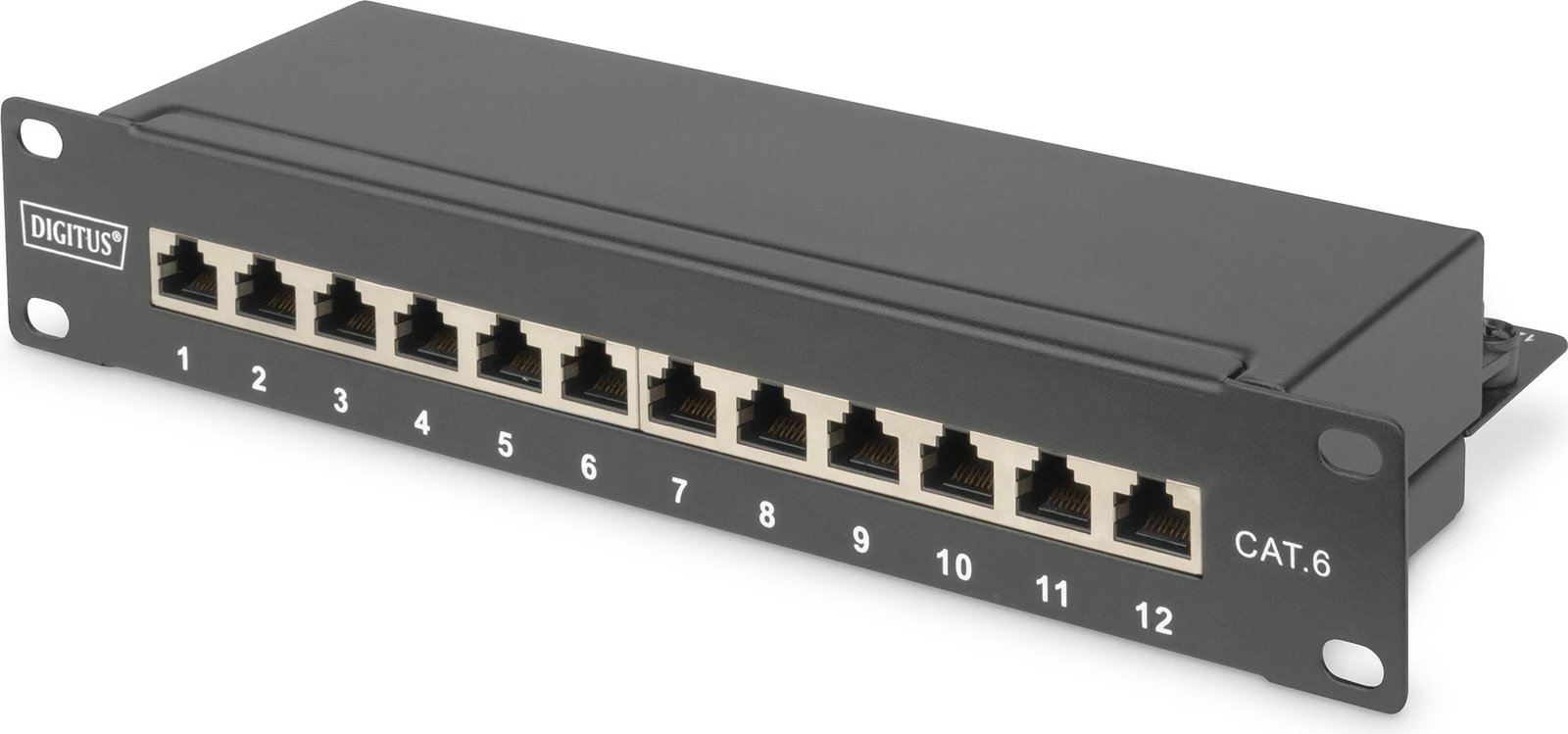 Patchpanel Digitus 12-portë Cat6, 1U, i zi