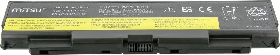 Bateri laptop Mitsu BC/LE-T440P për Lenovo ThinkPad T440p, W540, 4400 mAh, 11.1V, e zezë