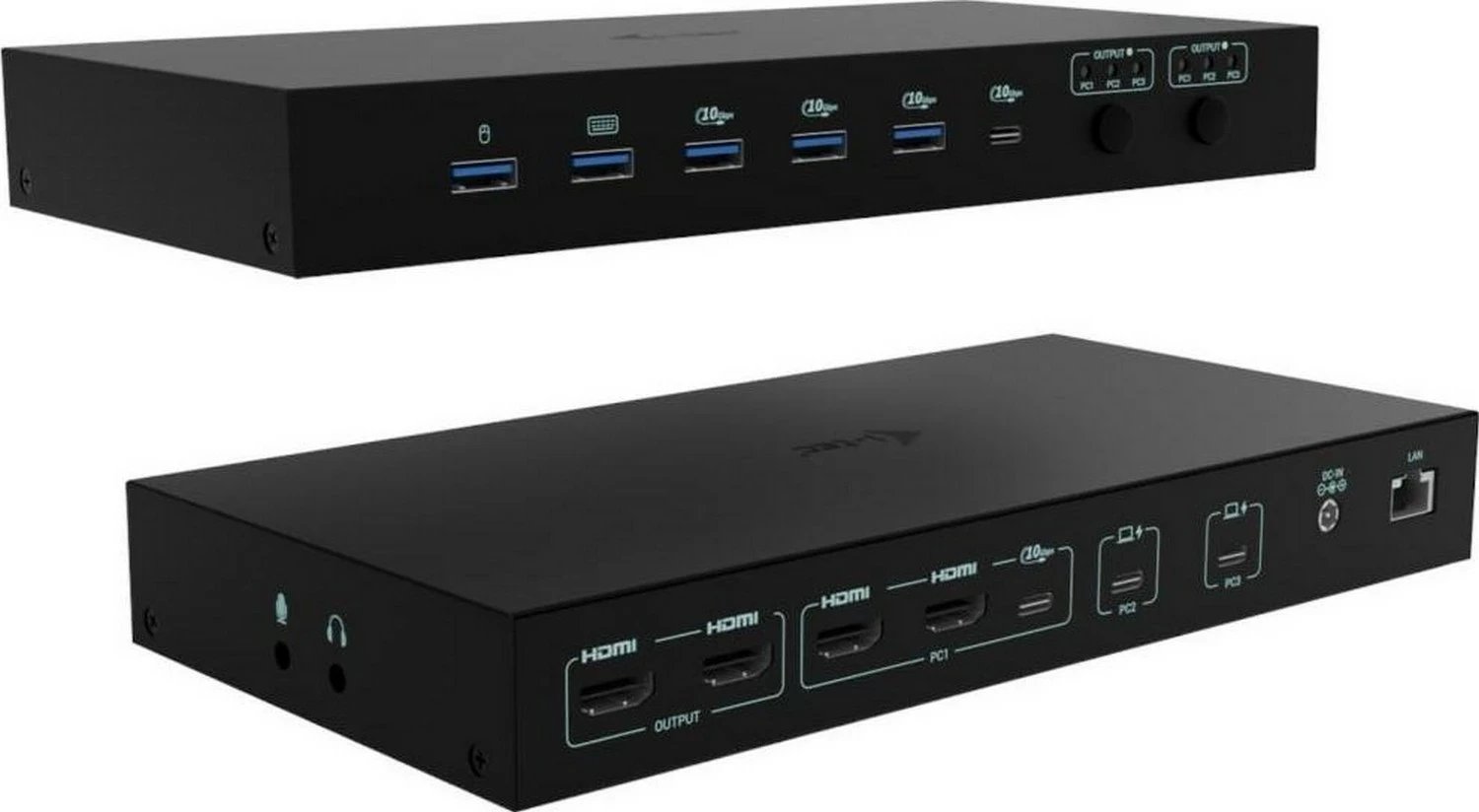 Stacion dokimi i-tec USB-C KVM Dock PRO 3 për 3 hosta