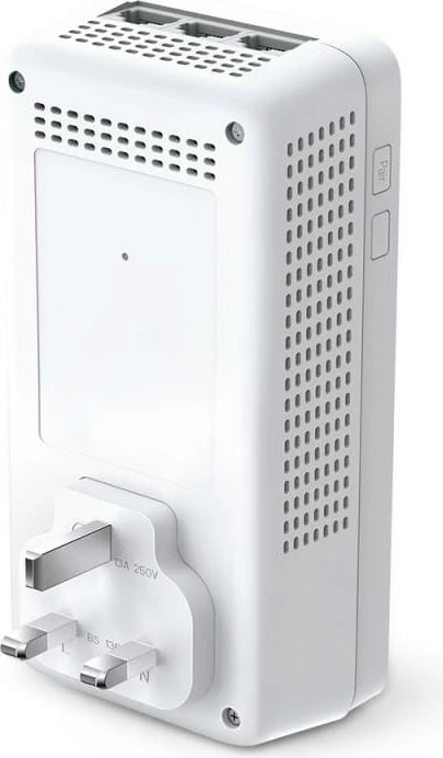 Zgjerues Wi‑Fi Powerline me prizë kaluese, TP-Link TL-WPA8631P, AV1300 Gigabit, AC1200 Dual-Band, 3x Gigabit Ethernet, OneMesh, i bardhë