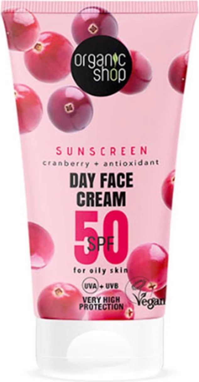 Krem fytyre ditës, Organic Shop, Cranberry, SPF50, unisex, 50ml