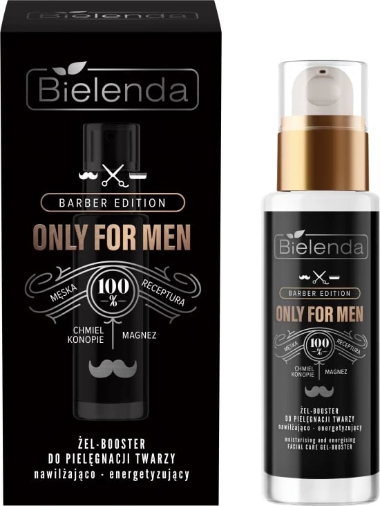 Xhel për fytyrë për meshkuj Bielenda Only For Men Barber Edition Moisturizing and Energizing Gel-Boost 30ml