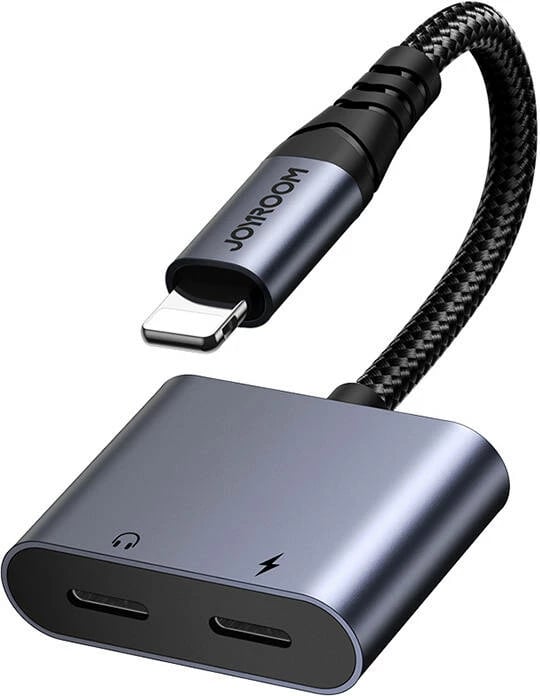 Adapter audio 2-në-1 Joyroom SY-L01, Lightning në 3.5mm + Lightning, argjend
