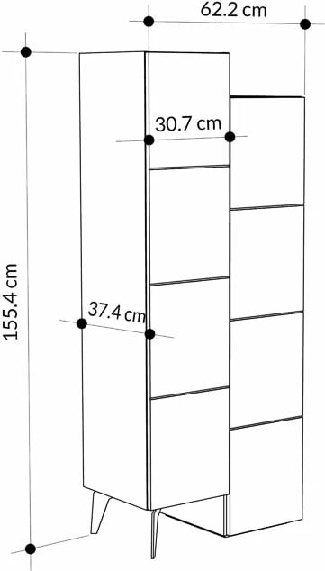 Dollap shumëfunksional Romane mocha 62.2x37.4x155.4cm