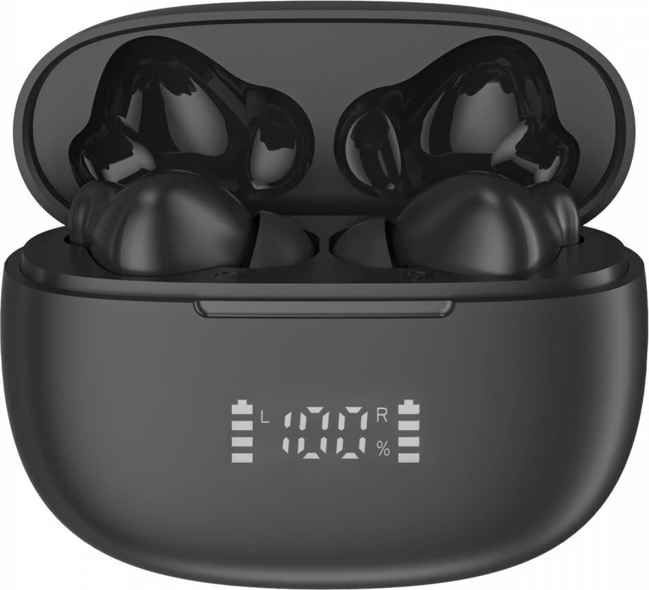 Kufje TWS Audeeo Navigator, Bluetooth 5.3, me ekran LED, të zeza Kufje TWS Audeeo Navigator, Bluetooth 5.3, me ekran LED, të zeza