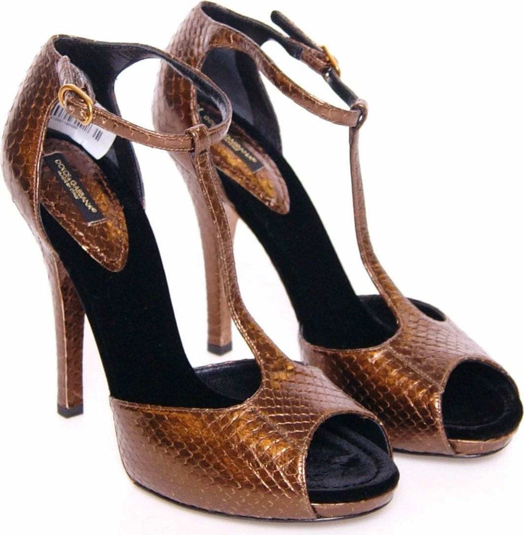Sandale me taka për femra Dolce & Gabbana, bronz