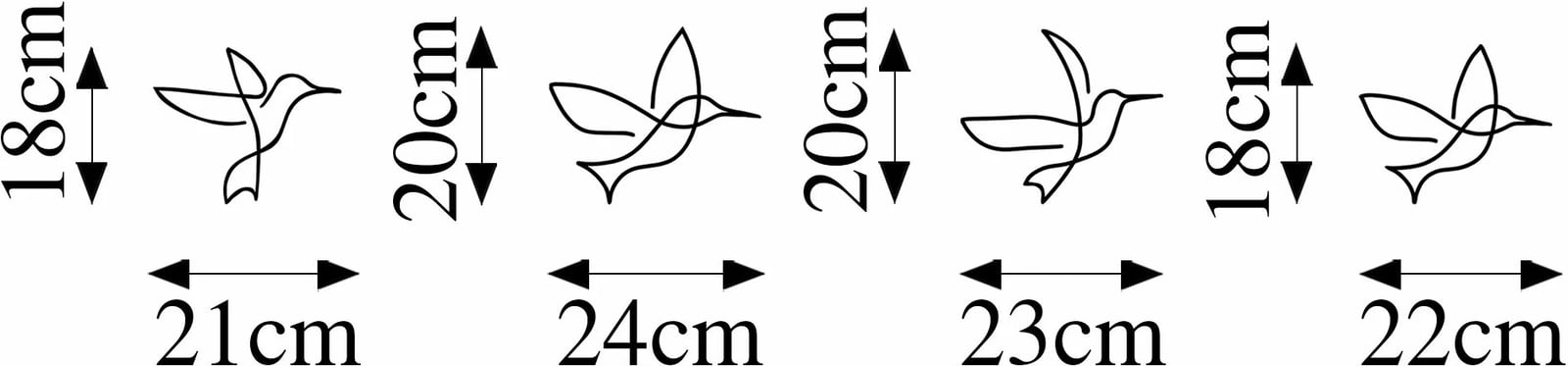 Aksesor dekorativ metalik për mur, zogj, Wallity - 304