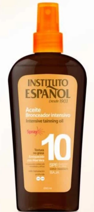 Spray vaj për nxirje Instituto Español Intensive Tanning Oil SPF10, unisex, 250ml
