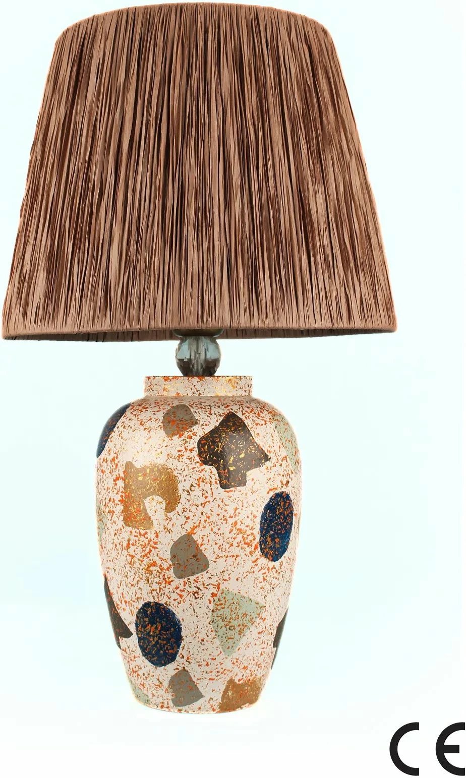 Llambë tavoline Opviq, BK047, shumëngjyrëshe, trup qeramike, kapak rafie