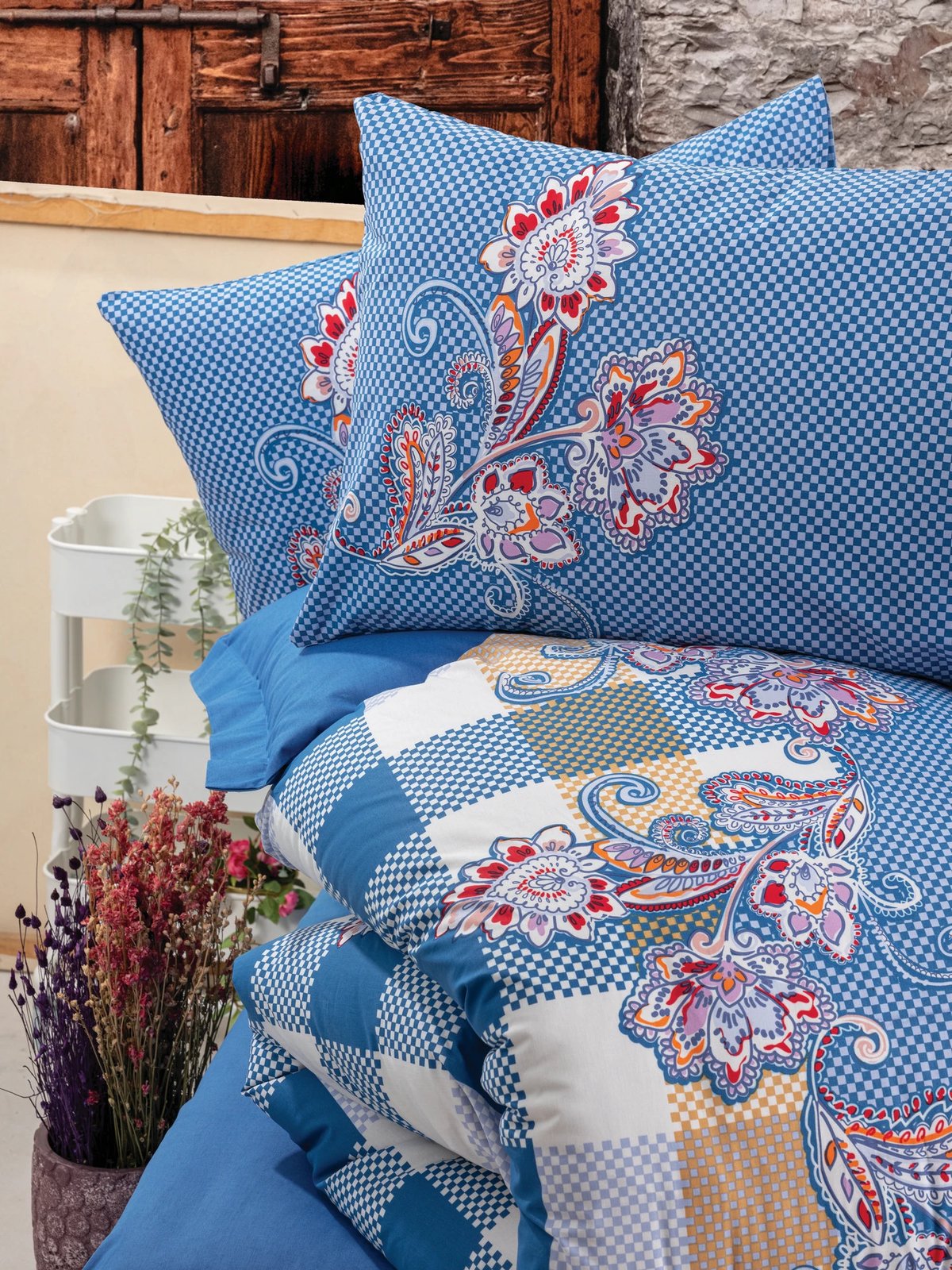 Set mbulesë për jorgan njëpersonësh Ranforce, L'essentiel, ngjyrë kaltër e errët