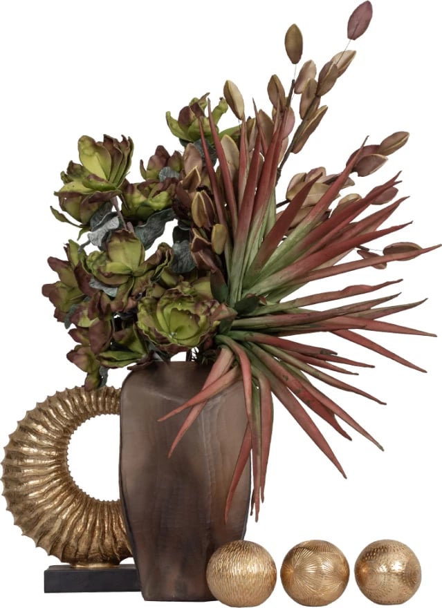 Dekor adharc Totem, polirezine, ar e zi, 32x10x35cm