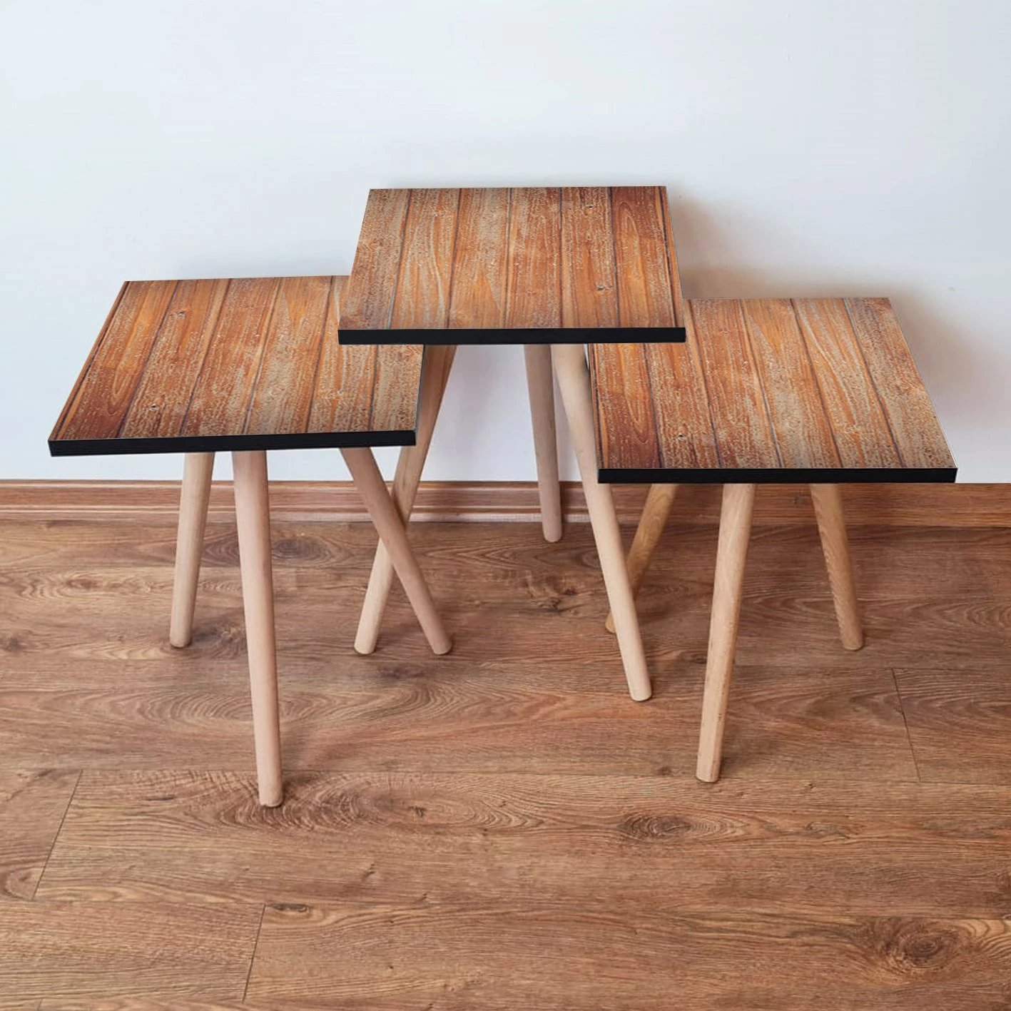 Set tavolinash të vendosshme, ngjyrë kafe, Skye Decor, 3Shp354, 3 copë