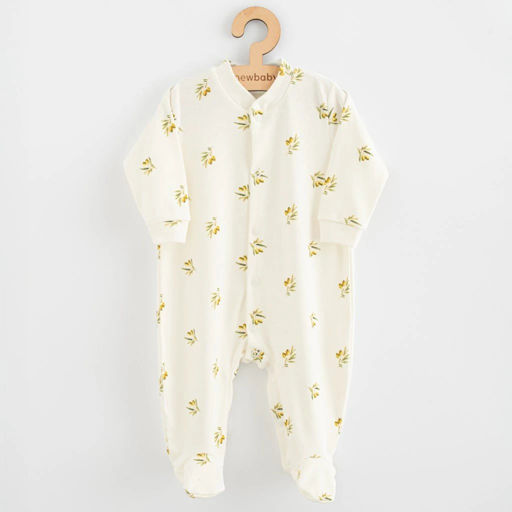 kombinezon bebe NEW BABY Olives 100% pambuk organik madhësi 56 (0-3m) bej