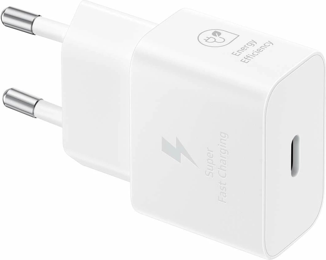 Karikues muri Samsung EP-T2510XWEGEU 25W SFC GaN me kabllo USB-C, Bardhë