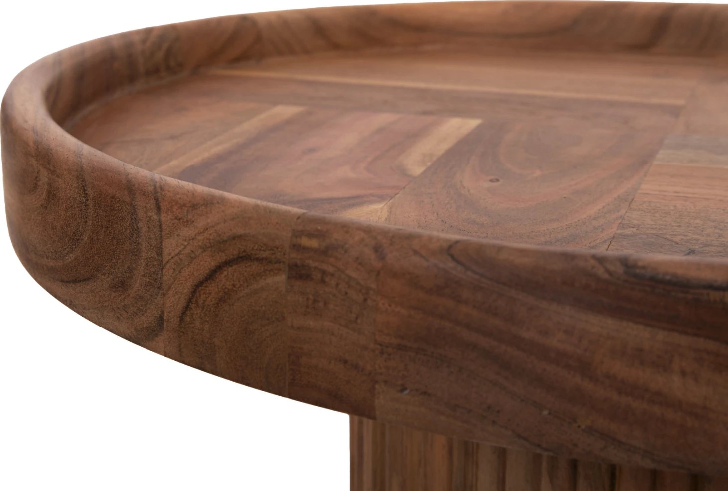 Tavolinë kafeje rrethore RAJJEH, dru akacie, Φ50x60H cm