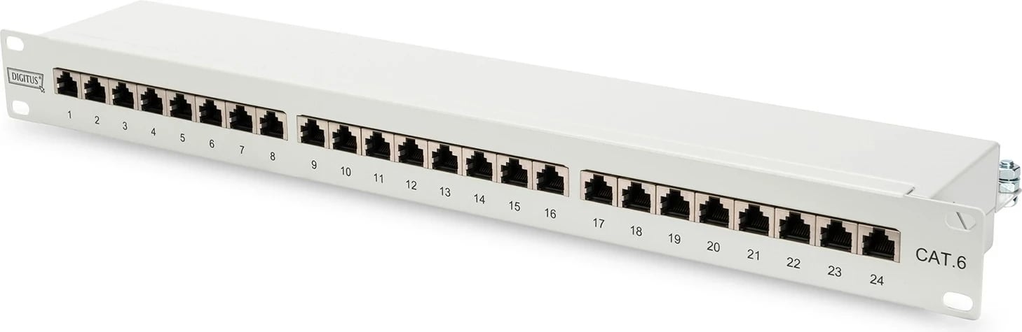 Panel patch Digitus CAT 6, Class E, 24xFTP, Gri