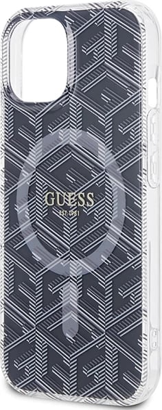 Mbështjellës Guess IML GCube MagSafe për iPhone 15 Plus / 14 Plus, i zi