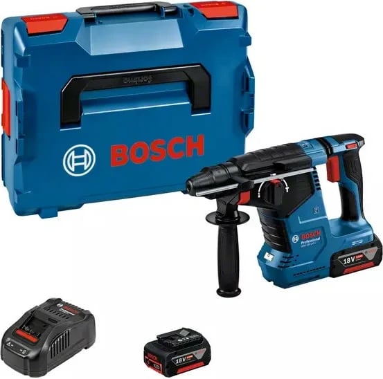 Çekiç elektrik Bosch GBH 18V-24 C, 2x5.0Ah, brushless, valixhe, zi/blu/kuqe