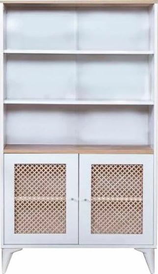 Raft librash Skye Decor, ngjyrë e bardhë dhe lis