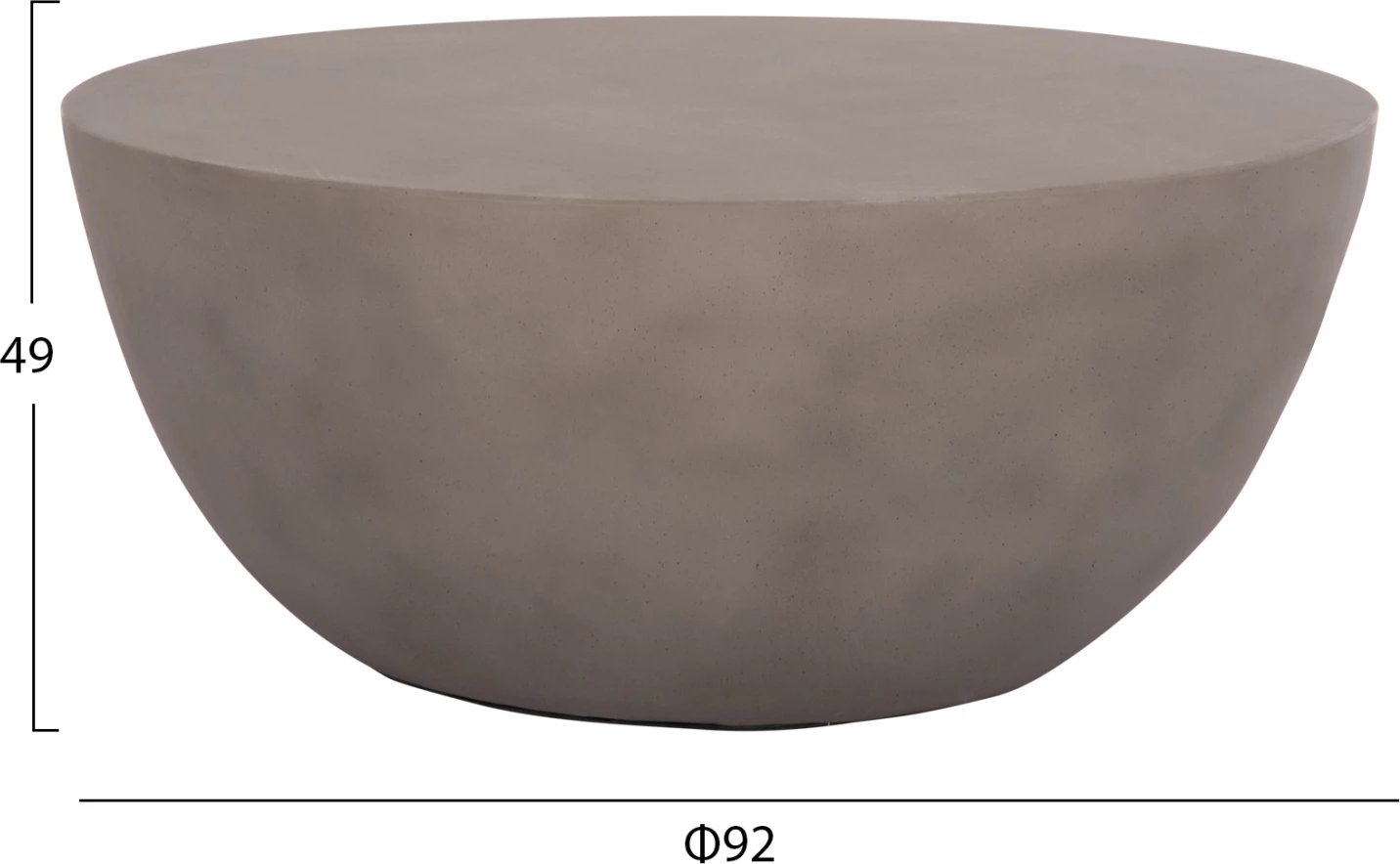 Tavolinë kafeje rrethore ALLAN, fibër-cement, gri, FH18162.03, Φ92x49Hcm