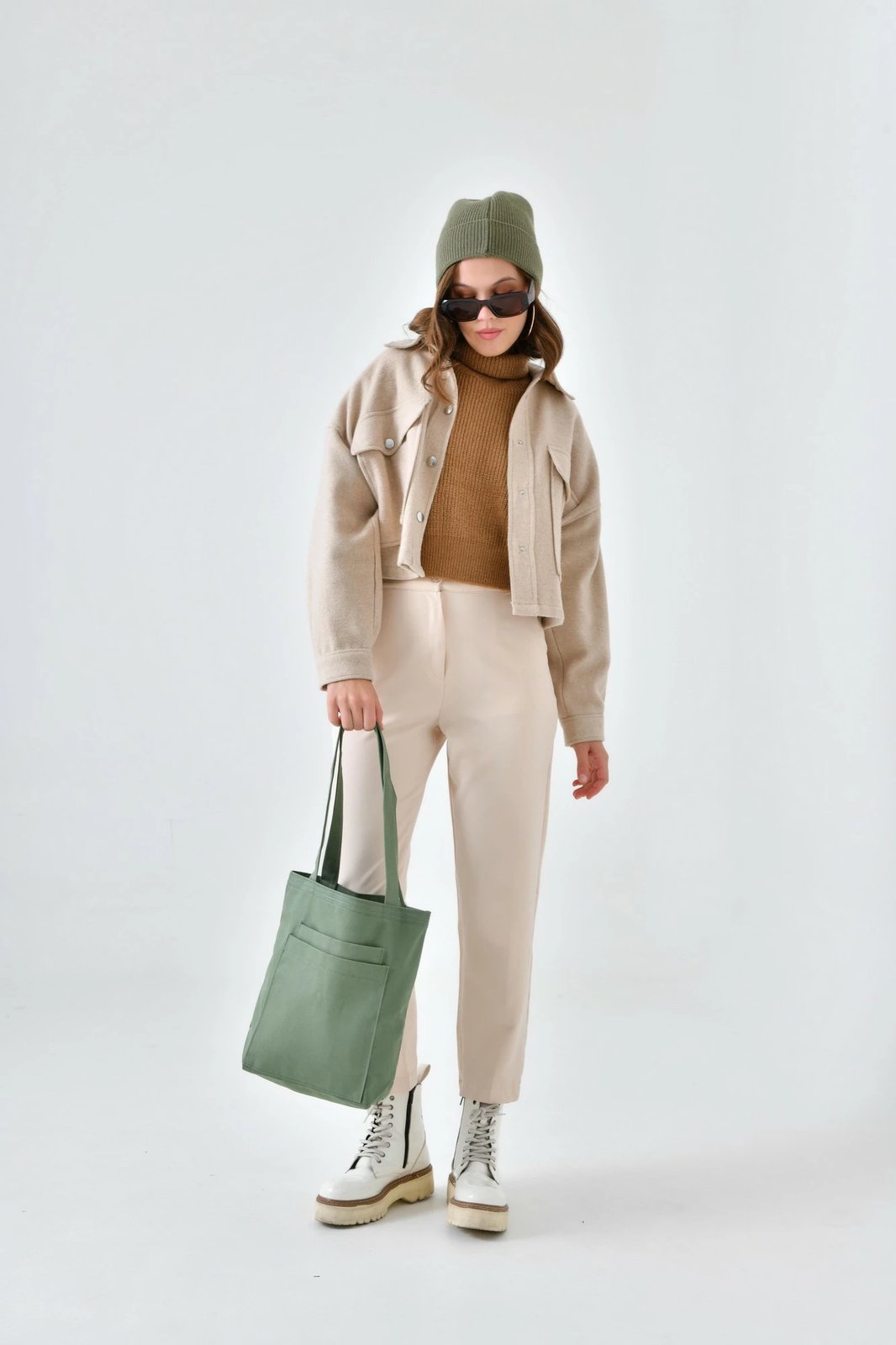 Çantë tote, ngjyrë mint, Zoozie Bags, 2117