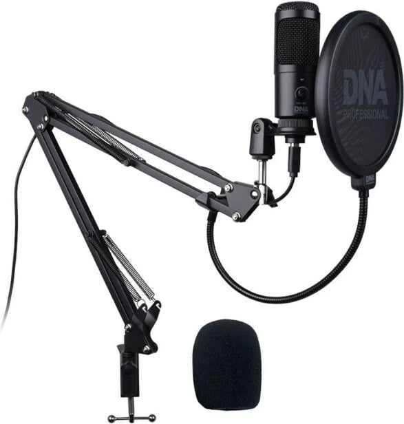 Set mikrofonësh DNA PROFESSIONAL CM USB KIT, me USB, për podcast, i zi
