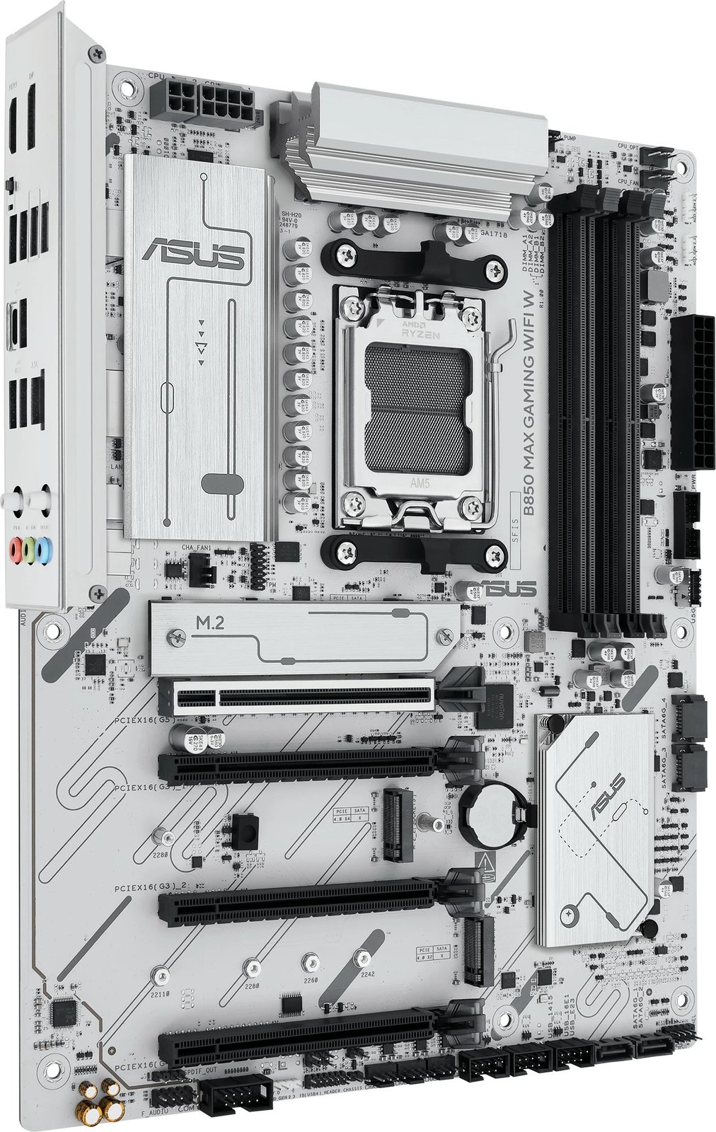 Pllakë amë ASUS B850 MAX GAMING WIFI W, Socket AM5, DDR5, Wi-Fi, e bardhë