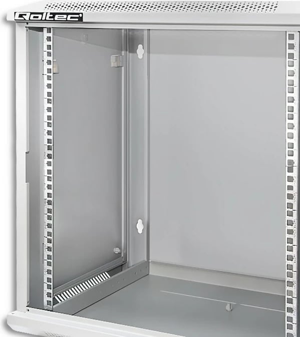 Kasë RACK Qoltec 12U, 600 x 450 x 635 mm, për montim në mur, Gri