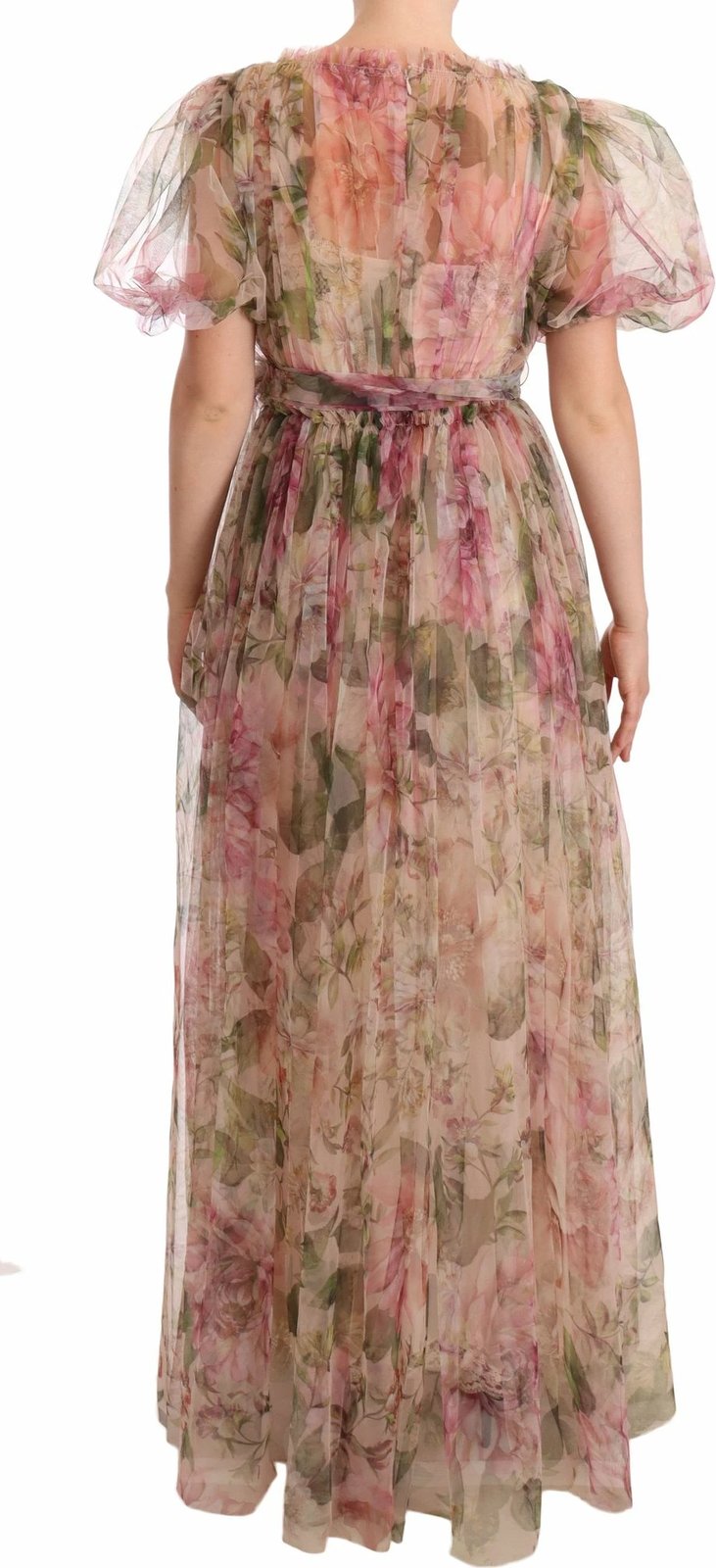 Fustan i gjatë me printa lulesh Dolce & Gabbana, shumëngjyrësh