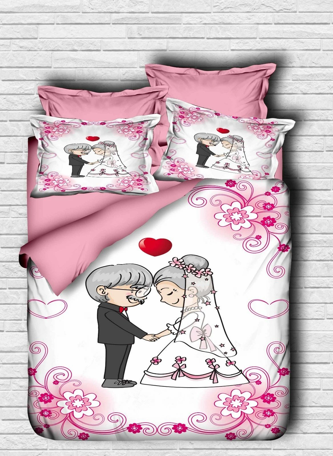 Set mbulesë për jorgan king size, L'essentiel, ngjyrë bardhë, rozë, gri, 169