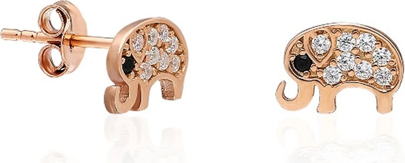 Vathë argjendi në formë elefanti, ngjyrë rozë ari, të bardhë dhe të zezë, Jumeon, TRDYL495