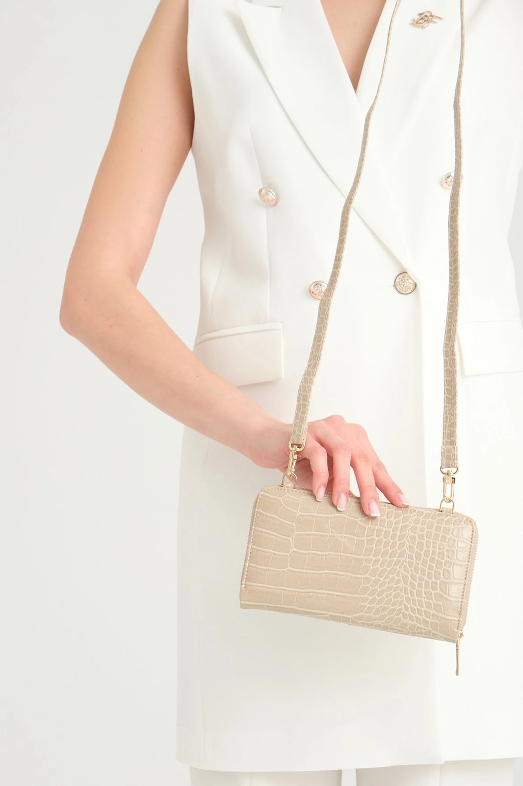 Portofol për gra, Zoozie Bags, lëkurë PU, ngjyrë bezhë, model hardhuci
