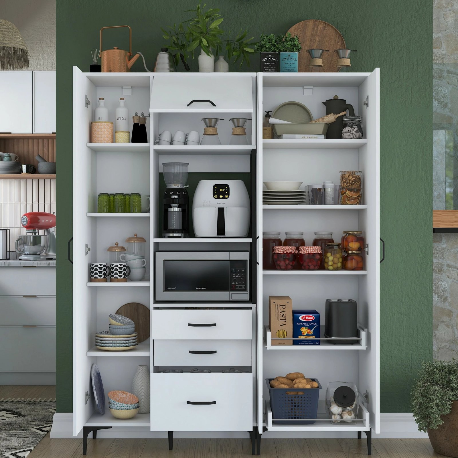 Dollap shumëpërdorimësh, ngjyrë e bardhë, Skye Decor, JE131 - 2989