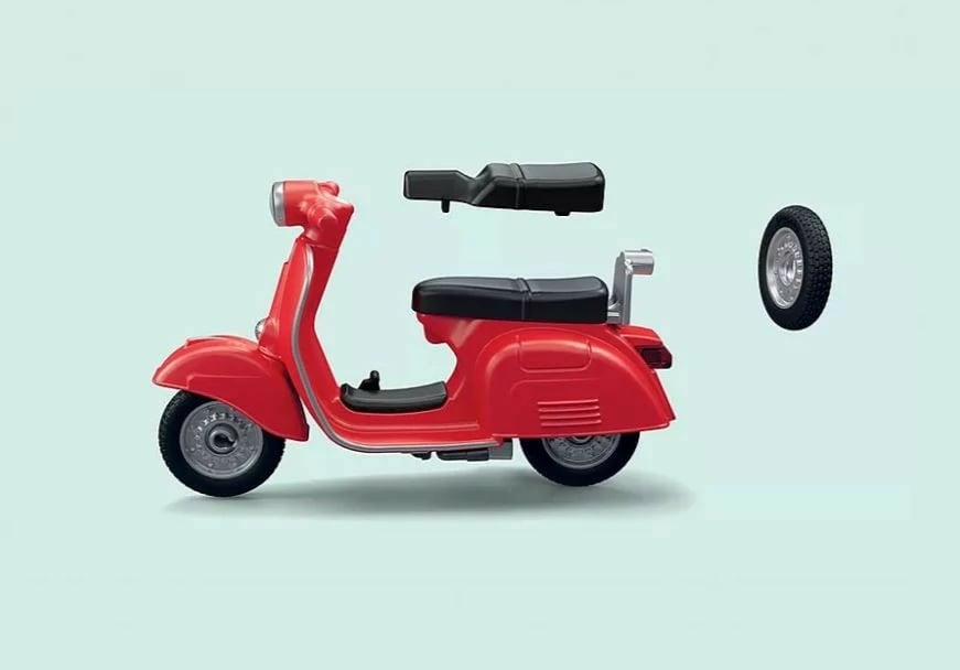 Set lodrash Playmobil Vespa Garage 71620 me 88 pjesë