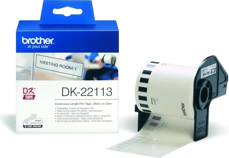 Rrotull etiketash Brother DK-22113 62mm x 15.24m transparente
