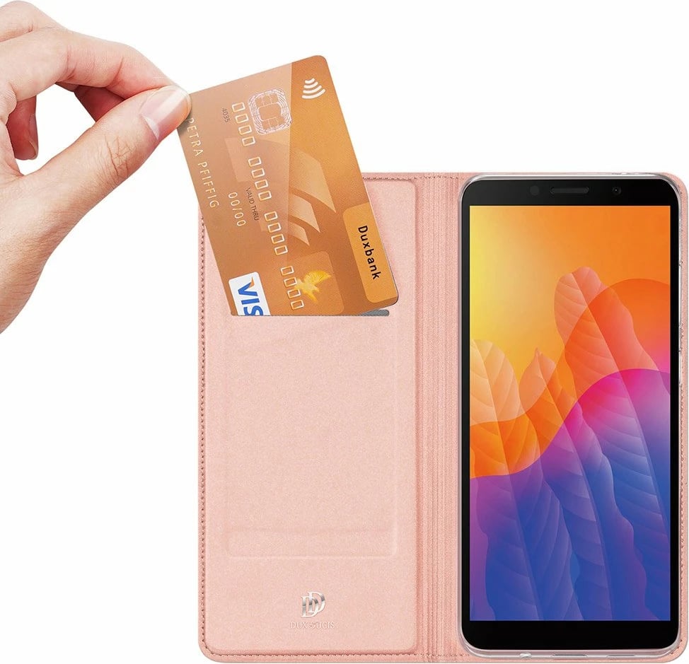 Mbështjellës Dux Ducis Skin Pro për Huawei Y5p, me kapak, rozë
