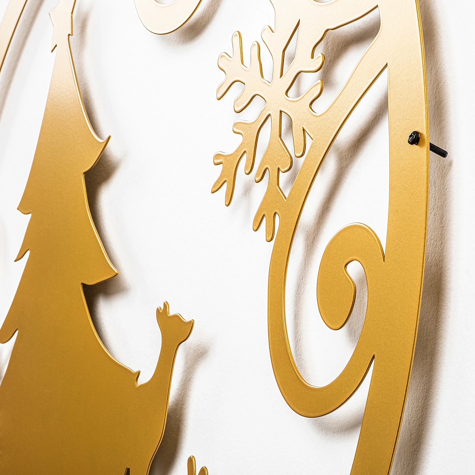 Aksesor dekorativ metalik për mur, Wallity, XMASGOLD - 027, ngjyrë ari, 60x60cm