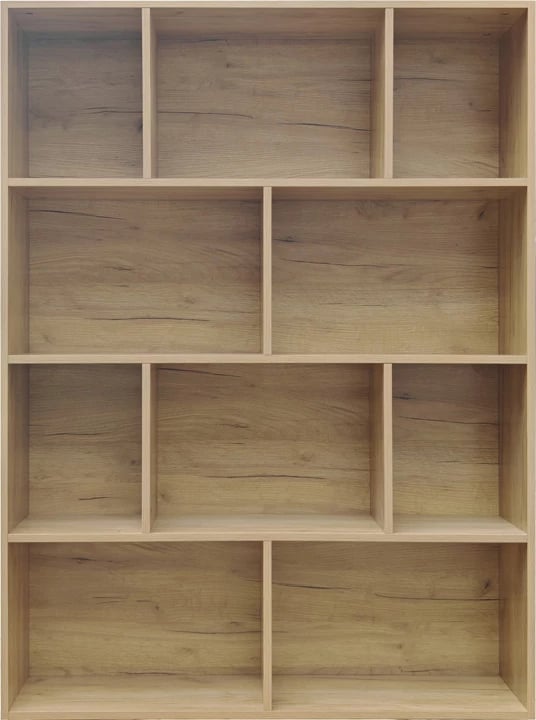 Raft librash Evergin me sirtarë, MDF, ngjyrë lisi, 100x30x135cm
