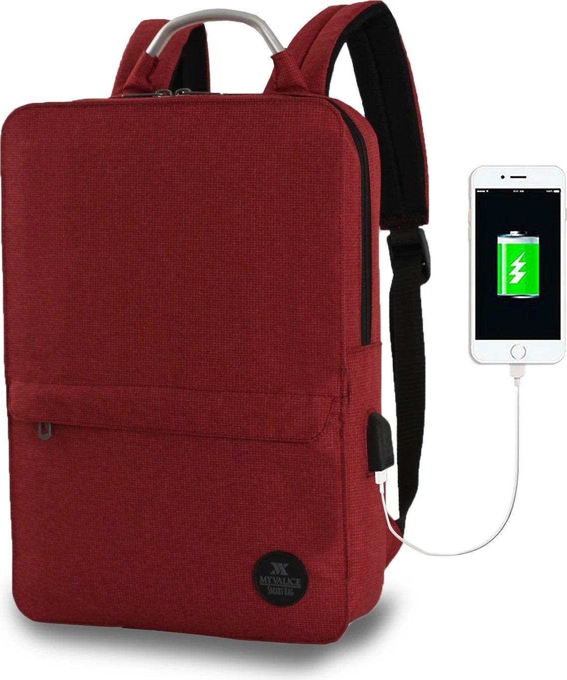 Çantë laptopi Zoozie Bags, ngjyrë e kuqe e errët, 3178