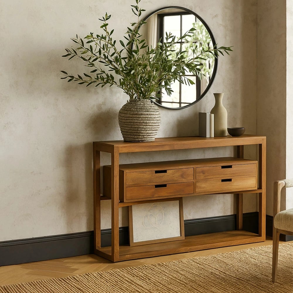 Konsol Elis, ngjyrë natyrale, 140x33x76cm