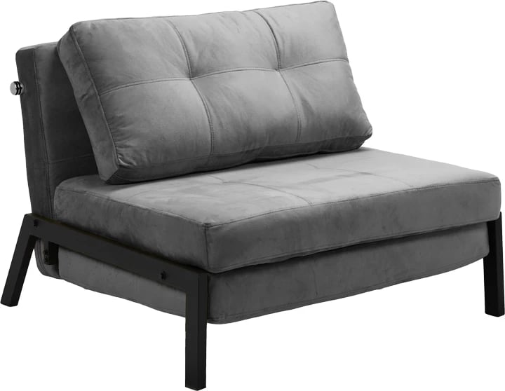 Karrige-shtrat Fancy, pëlhurë kadife, ngjyrë antracit, këmbë metalike të zeza, 95x98x70cm