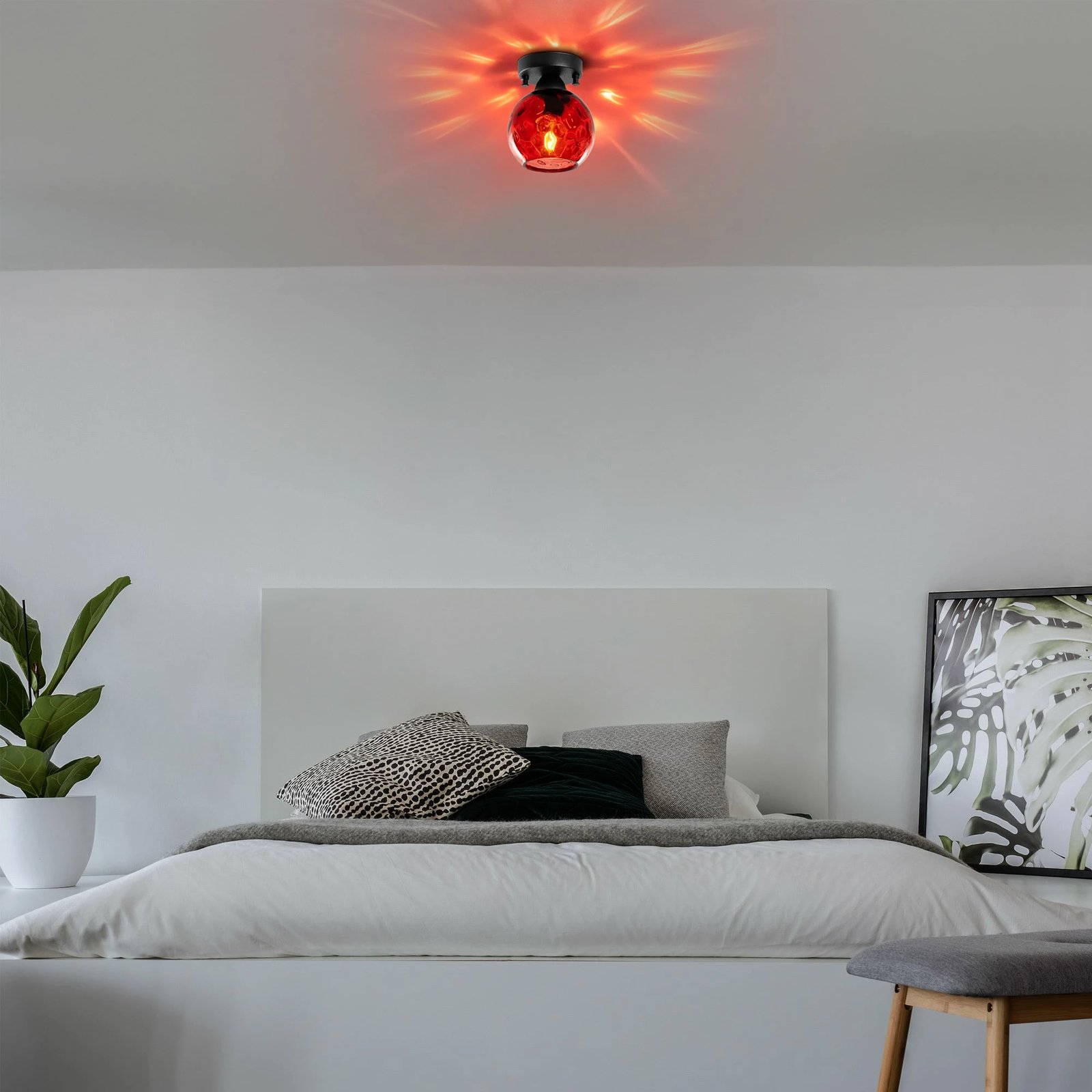 Llambë tavani Opviq Benek, e kuqe dhe e zezë, 15x15x18cm