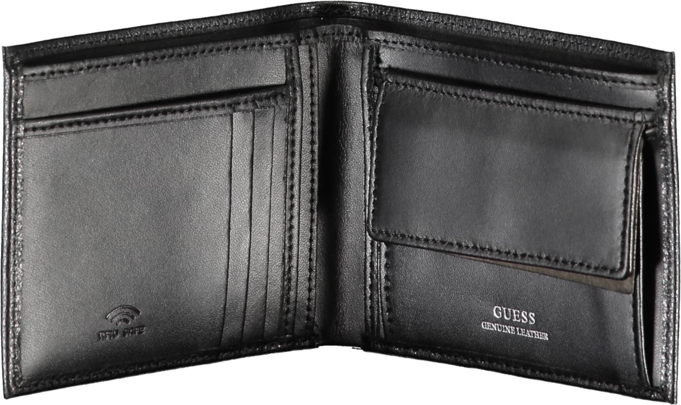 Portofol për meshkuj GUESS JEANS, i zi