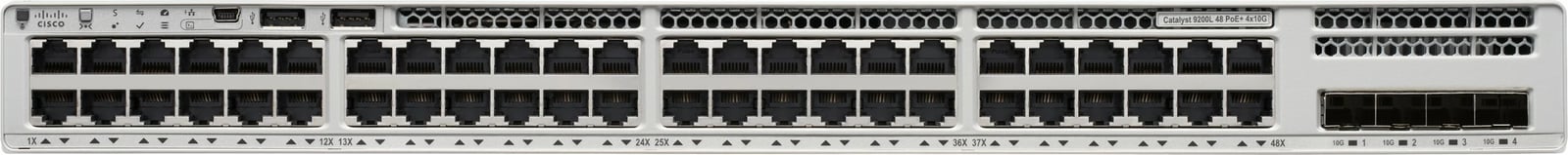 Switch Cisco Catalyst 9200L, 48 porte Gigabit, PoE+, Layer 3, i menaxhueshëm