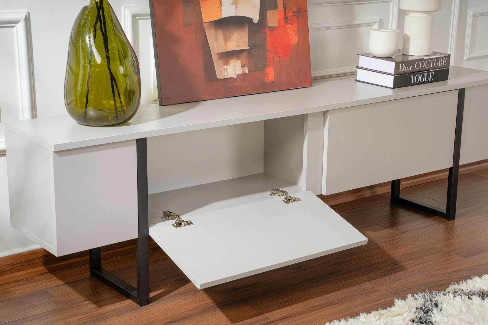 Komodë TV Nordure, Serenity, gri, e zezë